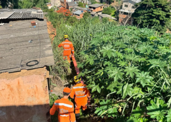Bombeiros resgatam vítima após queda de barranco no Carapina, em Valadares