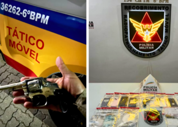 Casal é preso com arma, drogas, celulares e quase R$ 3 mil em Valadares