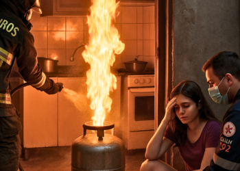 Vazamento de gás provoca incêndio, no Esperança, em Valadares