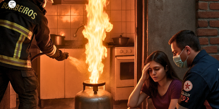 Vazamento de gás provoca incêndio, no Esperança, em Valadares