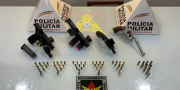 Trio é preso com com armas e munições no bairro São Pedro em Valadares