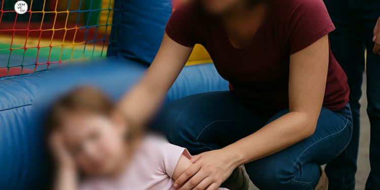 Criança sofre acidente em brinquedo no Parque de Exposições em Valadares