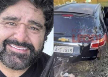 Carro de Fabiano, da dupla César Menotti & Fabiano, capota em Juiz de Fora