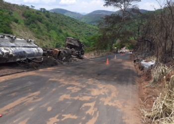 Rodovia LMG-744 é liberada após explosão de caminhão-tanque em Virgolândia MG