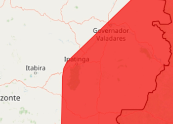 INMET emite alerta de grande perigo para chuva em Valadares e região