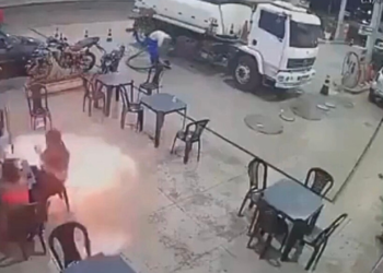 Homem causa princípio de incêndio ao acender cigarro em posto de combustível no MA