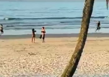 Cabo do Exército persegue e mata assaltante na praia da Enseada, no Guarujá