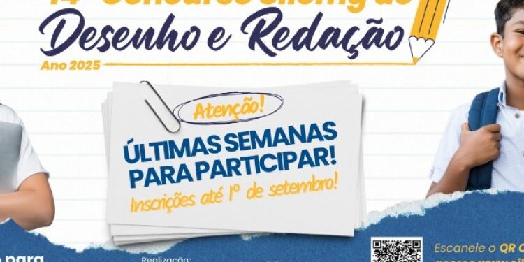 Concurso de Desenho e Redação incentiva desenvolvimento cognitivo de estudantes; inscrições até 1º de setembro