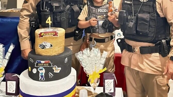 Criança convida PM para festa de aniversário em Valadares