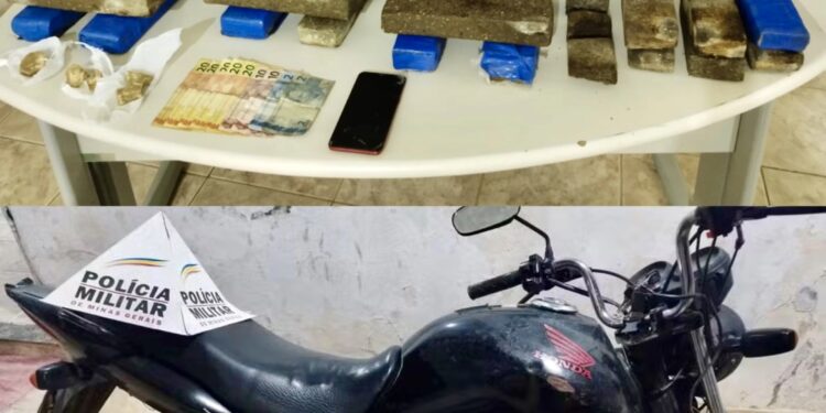 Motociclista é preso com 30 barras de maconha em Tarumirim, MG