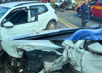 Colisão entre dois automóveis deixa uma pessoa morta e duas feridas, na BR-259, próximo à Galiléia.