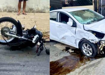 Acidente deixa motociclista ferido no bairro Santa Rita em Governador Valadares