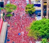 Avenida Paulista reúne multidão em ato pela reeleição de Lula